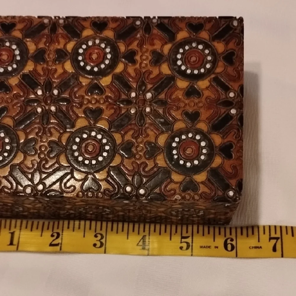 Hand Carved & Painted Wood Box, Made In Poland